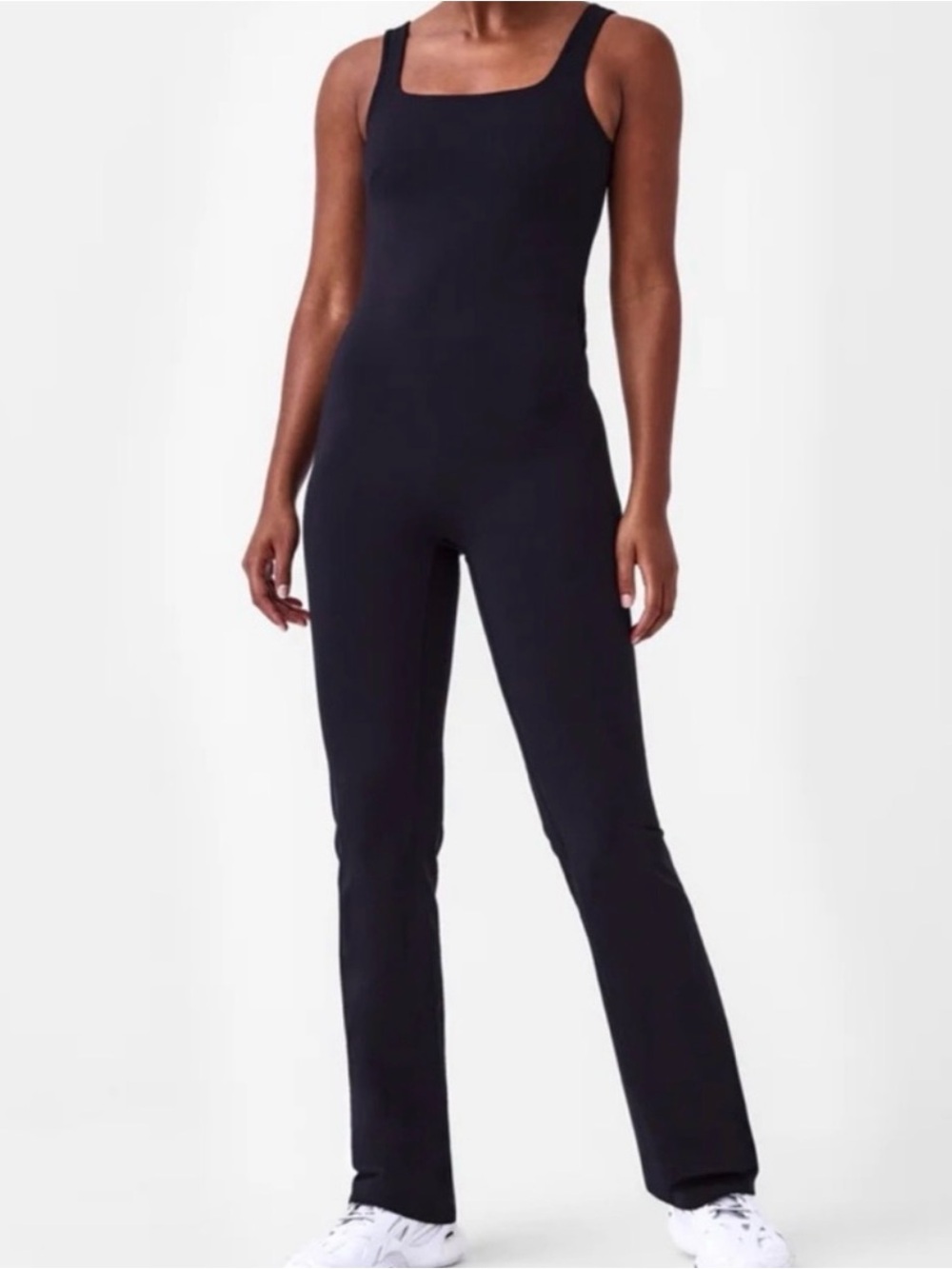 SPANX BOOTY BOOST Black Square-Neck Jumpsuit